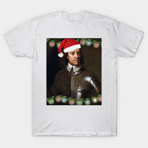 Oliver Cromwell Christmas T-Shirt by spyderfyngers